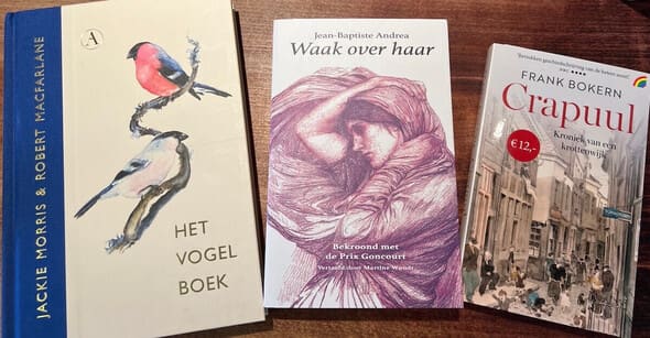 Drie boeken uit de top 10 van juli 2026 naast elkaar.